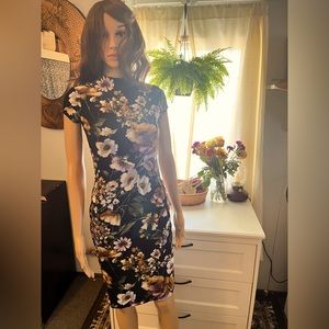 Iris Los Angeles small Fall floral Midi Black brand new (with tags) Dress!